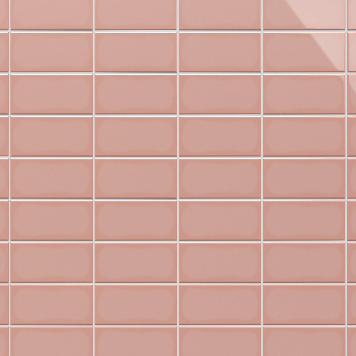 Tilebar Park Hill Pink 3x6 Polished Porcelain Subway Tile