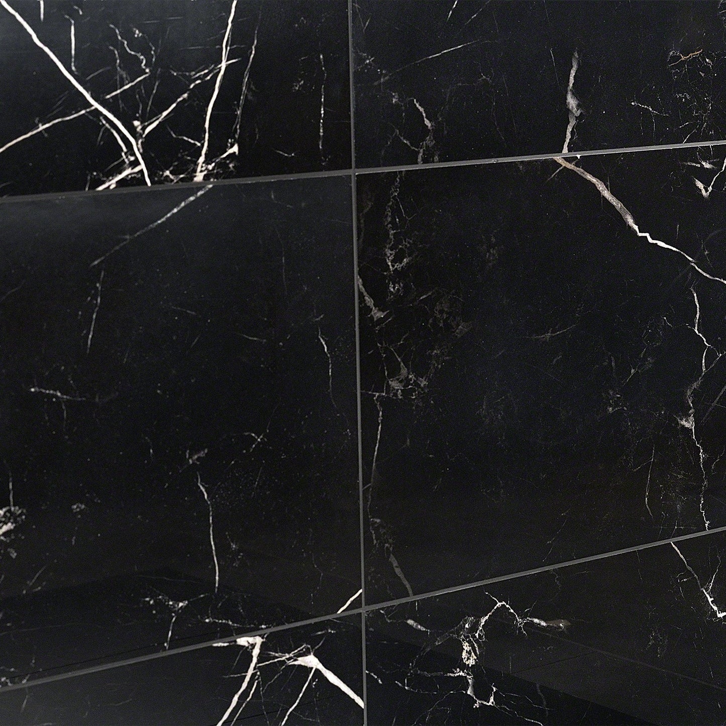 Lux Tile Marble Tech Port Laurent Black 12x24 Polished Porcelain Tile