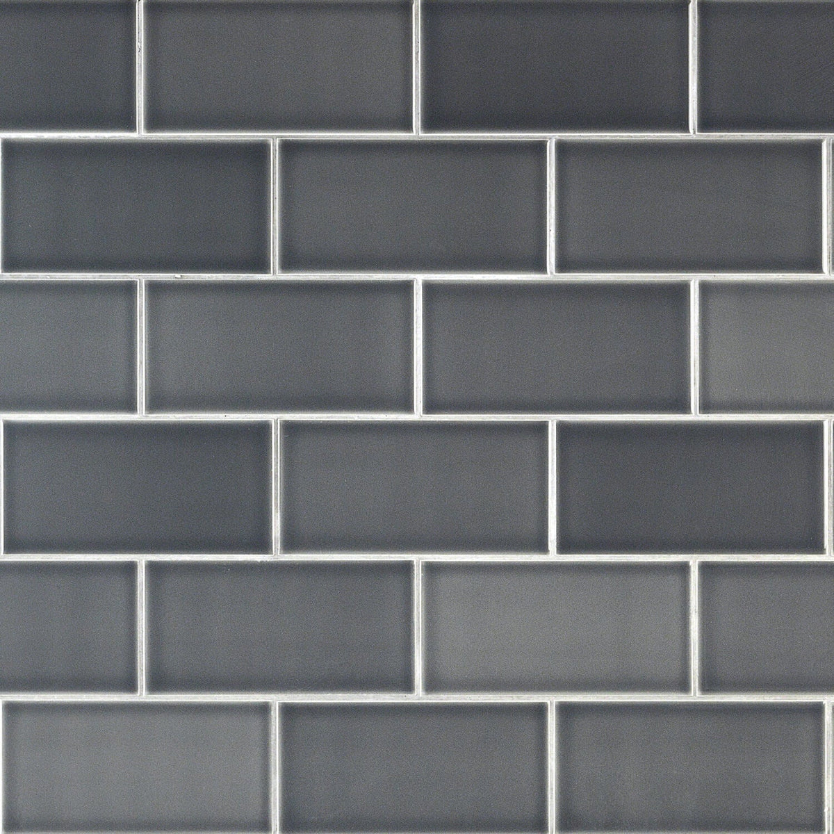 Vector Antracita Gray Polished Ceramic Subway Tile 4x8