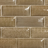 Maverick Firma Brown 3D Glossy Ceramic Wall Tile 3x8