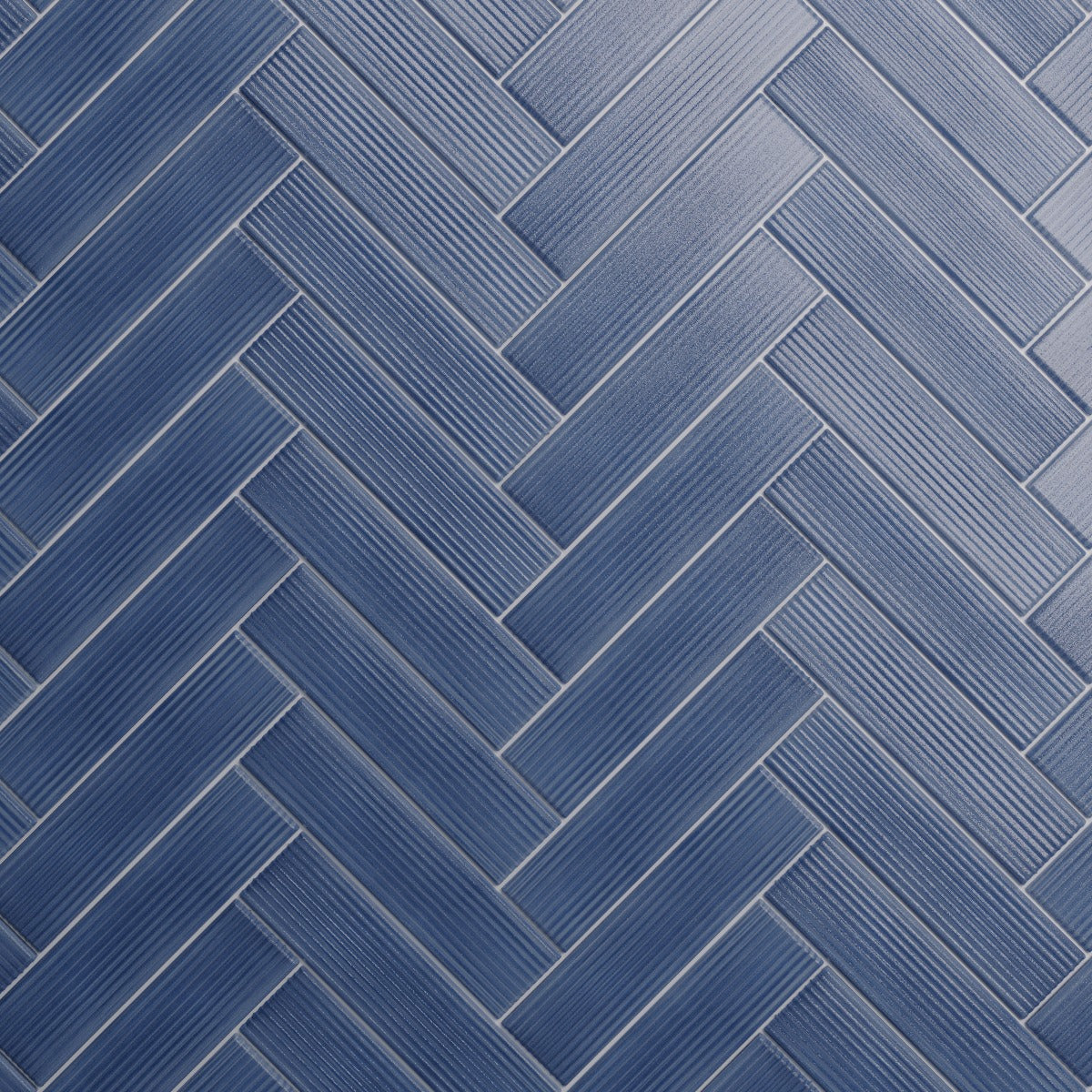 Stacy Garcia ArtBlock Fluted Denim Blue 4x16 Glossy Porcelain Tile