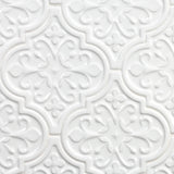 Byzantine Florid Bianco White 6x7 Arabesque Polished Ceramic Wall Tile