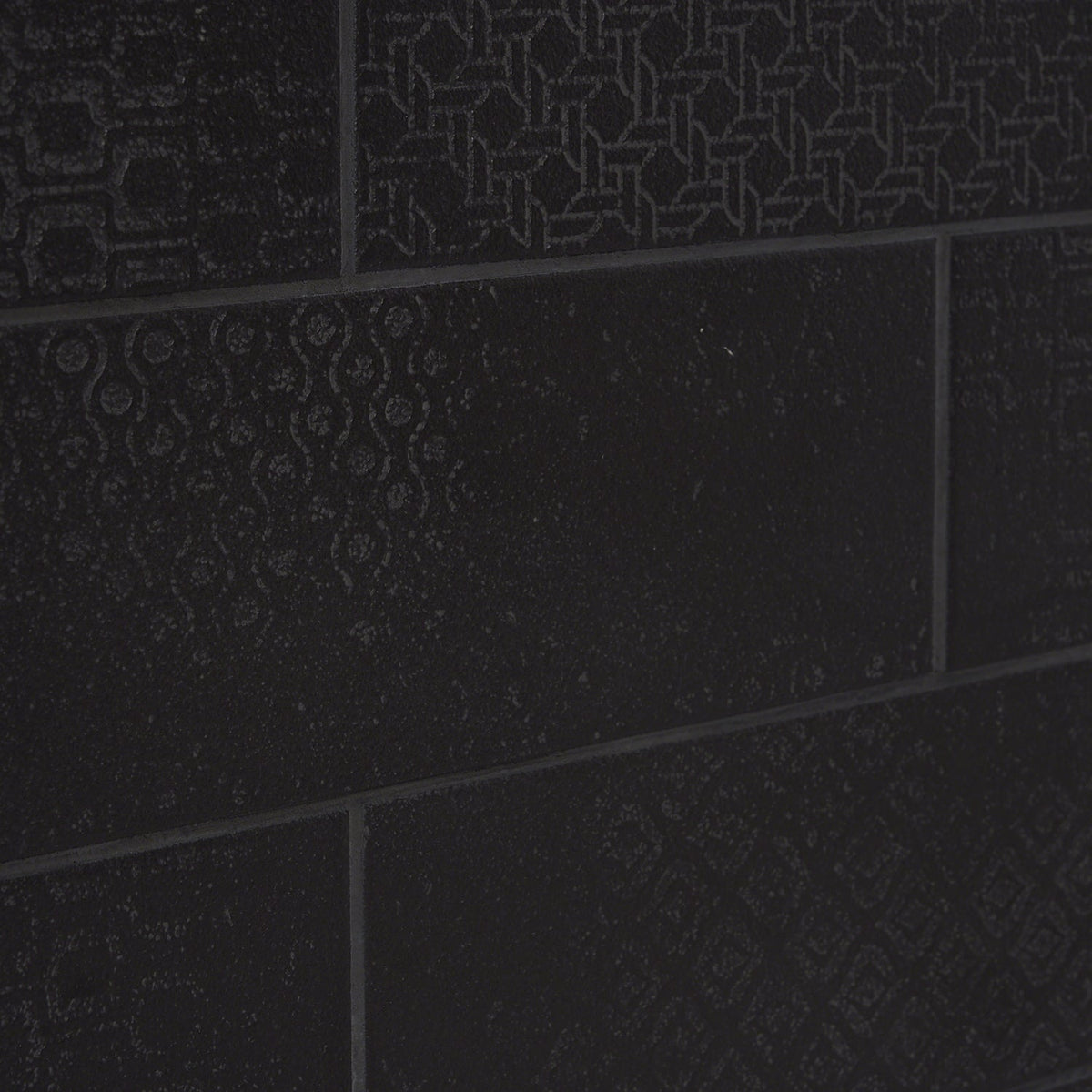 Tessuto Carbone Black Matte Porcelain Subway Tile 4x12
