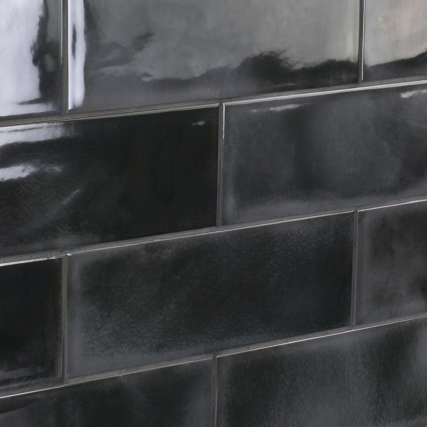 Diesel Camp Smoke Black 4x12 Glossy Ceramic Subway Tile - Lux Tile