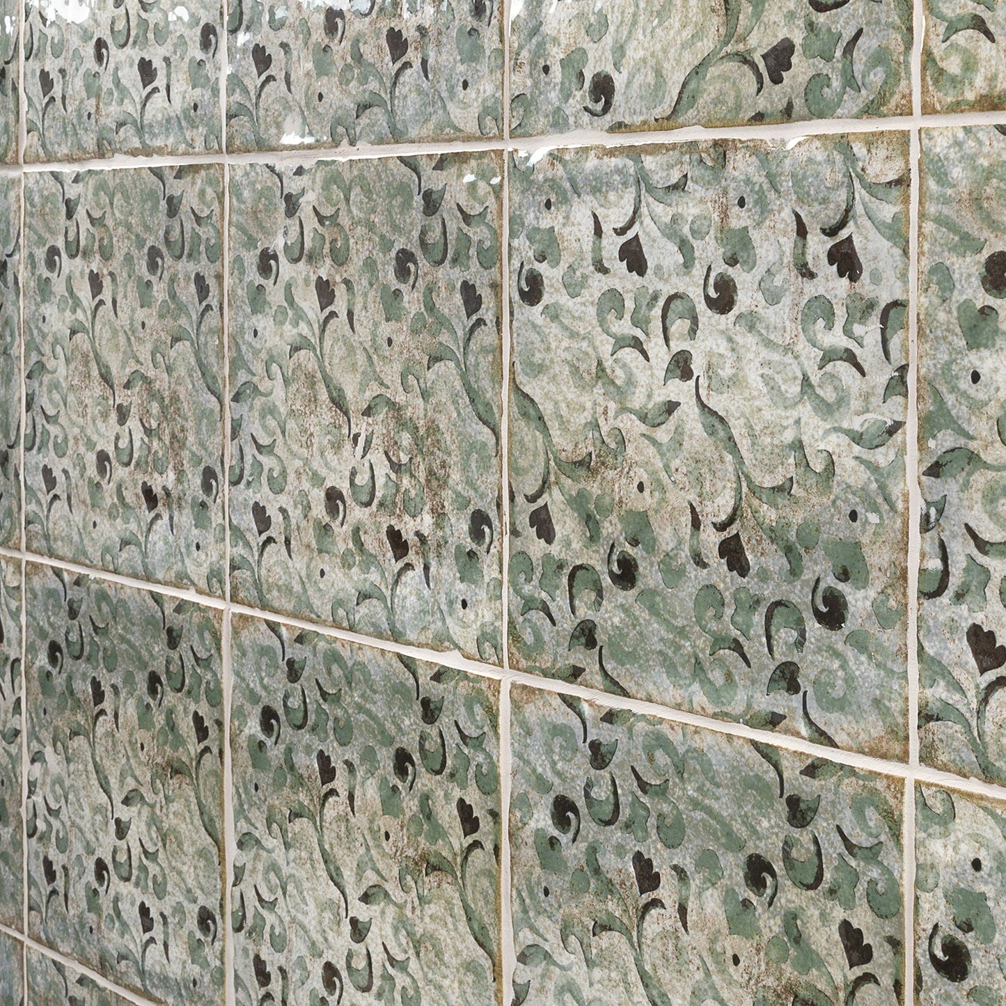 Angela Harris Savona Green 8x8 Polished Ceramic Wall Tile