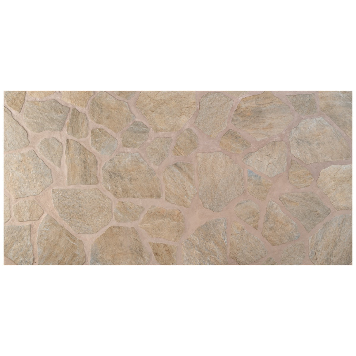 Pathstone Taupe Textured Matte Porcelain Flagstone Tile - Lux Tile