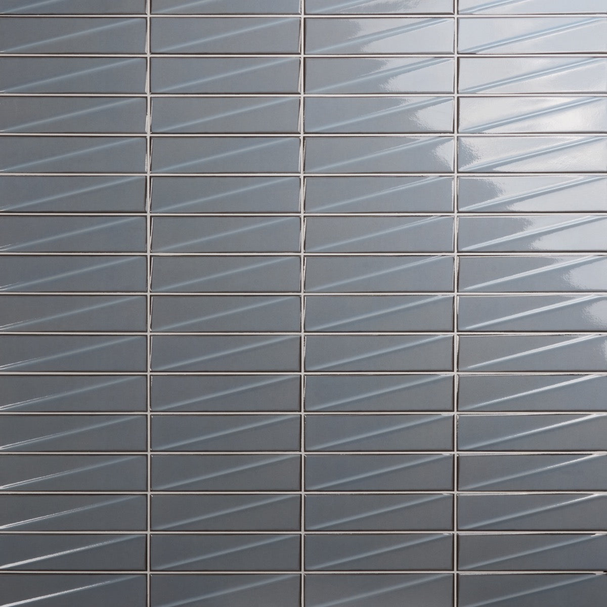 Axelle Misty Gray 3x12 3D Glossy Ceramic Subway Tile - Lux Tile