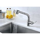 ANZZI Harbour Single-Handle Pull-Out Sprayer Kitchen Faucet, Brushed Nickel