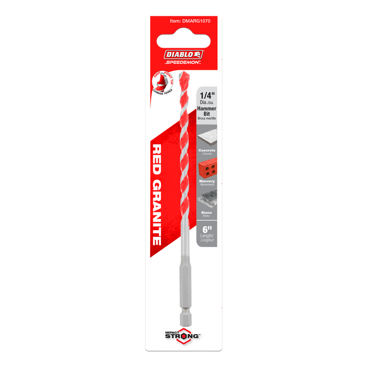 Diablo SPEEDemon Hammer Drill Bit 1/4" x 4" x 6"
