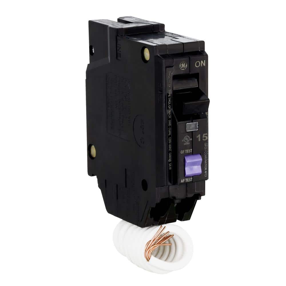 GE Q-Line 15 Amp Single-Pole Dual Function Arc Fault/GFCI Breaker