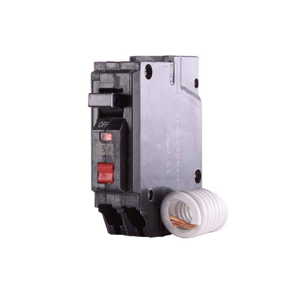 GE Q-Line THQL 15-Amp Single-Pole GFCI Circuit Breaker with Self-Test (THQL1115GFTP)