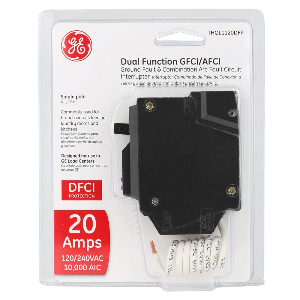 GE Q-Line 20 Amp 1-Pole Dual Function Arc Fault/GFCI Breaker
