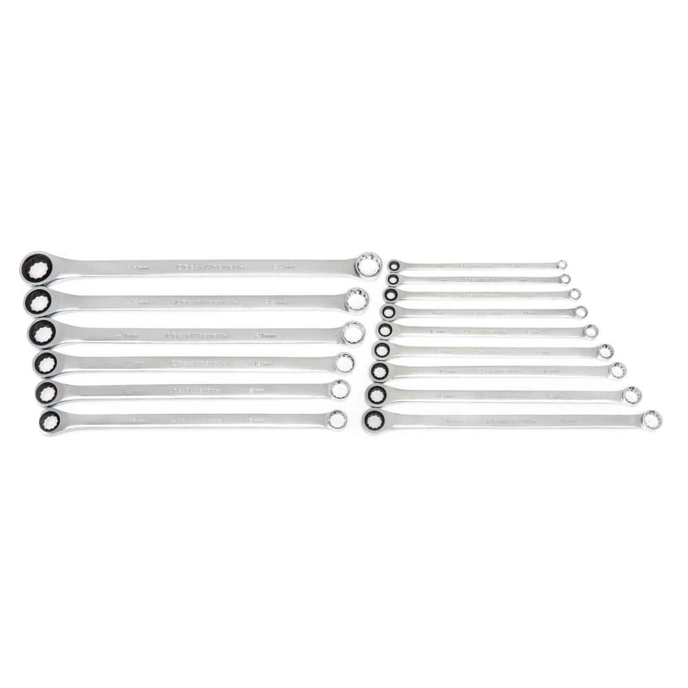 GEARWRENCH 15-Piece 72-Tooth 12-Point XL GearBox Double Box Ratcheting Metric Wrench Set