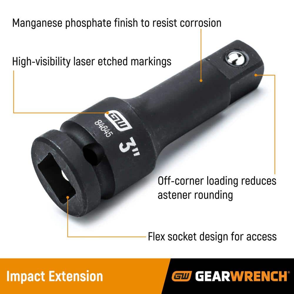 GEARWRENCH 34-Piece Metric 3/8 in., 1/2 in. Impact Socket Tray Set