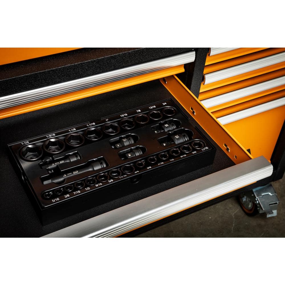 GEARWRENCH 29-Piece SAE 3/8 in., 1/2 in. Impact Socket Tray Set