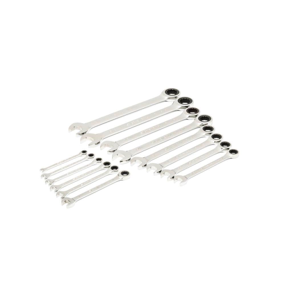 GEARWRENCH 21-Piece 72T SAE Standard and Stubby Ratcheting Wrench Set with EVA Foam Tray