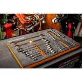 GEARWRENCH 28-Piece 72T Metric Standard and Stubby Ratcheting Wrench Set with EVA Foam Tray