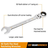 GEARWRENCH Master Standard and Flex Head SAE/MM Combination Ratcheting Wrench Set (32-Piece)