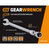 GEARWRENCH Metric 90-Tooth Flex Head Combination Ratcheting Wrench Tool Set with Tray (8-Piece)
