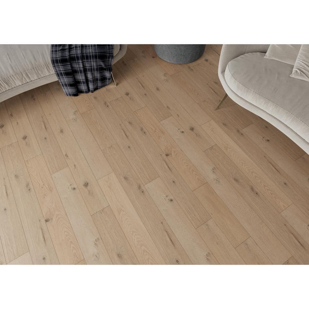 ACQUA FLOORS Geneva Oak 1/4 in. T x 5 in. W Click Lock Wire Brushed Engineered Hardwood Flooring (16.7 sq.ft./case)