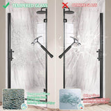 Getpro 36 to 37-1/4 in. W x72 in. H Frameless Shower Door Right Hinged Pivot Swing Single Door in Matte Black Clear Glass