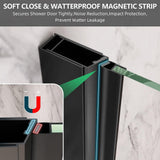 Getpro 36 to 37-1/4 in. W x72 in. H Frameless Shower Door Right Hinged Pivot Swing Single Door in Matte Black Clear Glass