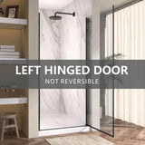 Getpro 36 to 37-1/4 in. W x72 in. H Frameless Shower Door Right Hinged Pivot Swing Single Door in Matte Black Clear Glass
