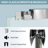 Getpro 44 in.-48 in. W x 72 in. H Double Sliding Framed Alcove Shower Door in Brushed Nickel with 1/4 in. (6 mm) Clear Glass