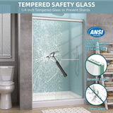 Getpro 44 in.-48 in. W x 72 in. H Double Sliding Framed Alcove Shower Door in Brushed Nickel with 1/4 in. (6 mm) Clear Glass