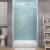 Getpro 44 in.-48 in. W x 72 in. H Double Sliding Framed Alcove Shower Door in Brushed Nickel with 1/4 in. (6 mm) Clear Glass