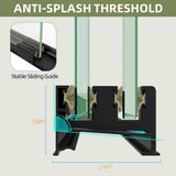 Getpro 50 in.-54 in. W x 72 in. H Double Sliding Framed Shower Door in Matte Black with 1/4 in. (6 mm) Clear Glass