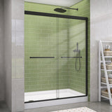 Getpro 50 in.-54 in. W x 72 in. H Double Sliding Framed Shower Door in Matte Black with 1/4 in. (6 mm) Clear Glass