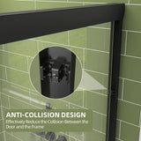 Getpro 50 in.-54 in. W x 72 in. H Double Sliding Framed Shower Door in Matte Black with 1/4 in. (6 mm) Clear Glass