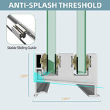 Getpro 56 in.-60 in. W x 72 in. H Double Sliding Framed Alcove Bypass Shower Door in Brushed Nickel with 1/4 in. Clear Glass