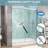 Getpro 56 in.-60 in. W x 72 in. H Double Sliding Framed Alcove Bypass Shower Door in Brushed Nickel with 1/4 in. Clear Glass