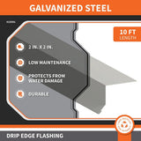 Art's Sheet Metal 26-Gauge 2 in. x 2 in. Nosing Grip (Drip Edge) Flashing - White
