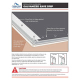 White Galvanized Drip Edge Flashing, 28-Gauge, 2 in. x 3 in. x 10 ft