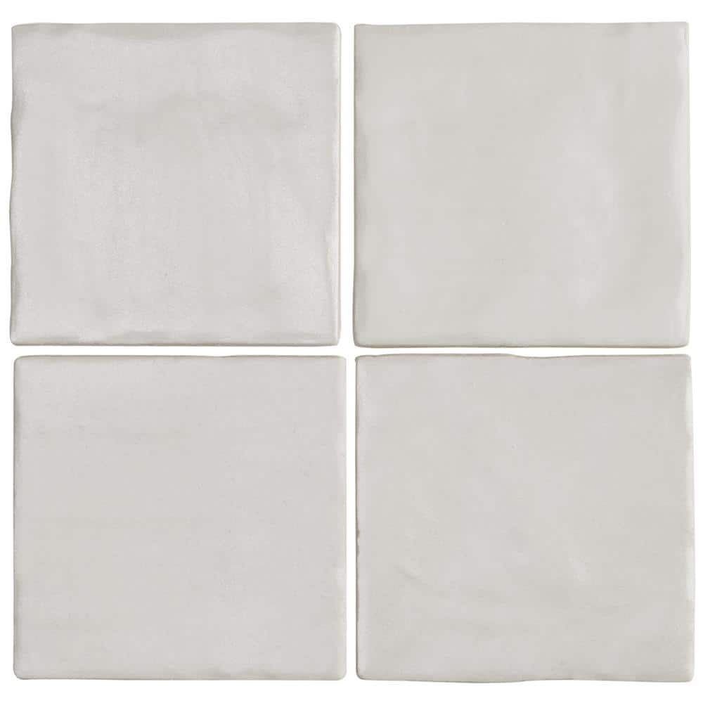 Ivy Hill Tile Amagansett White 4 in. x 4 in. 9mm Satin Ceramic Wall Tile (5.38 sq. ft. / box)