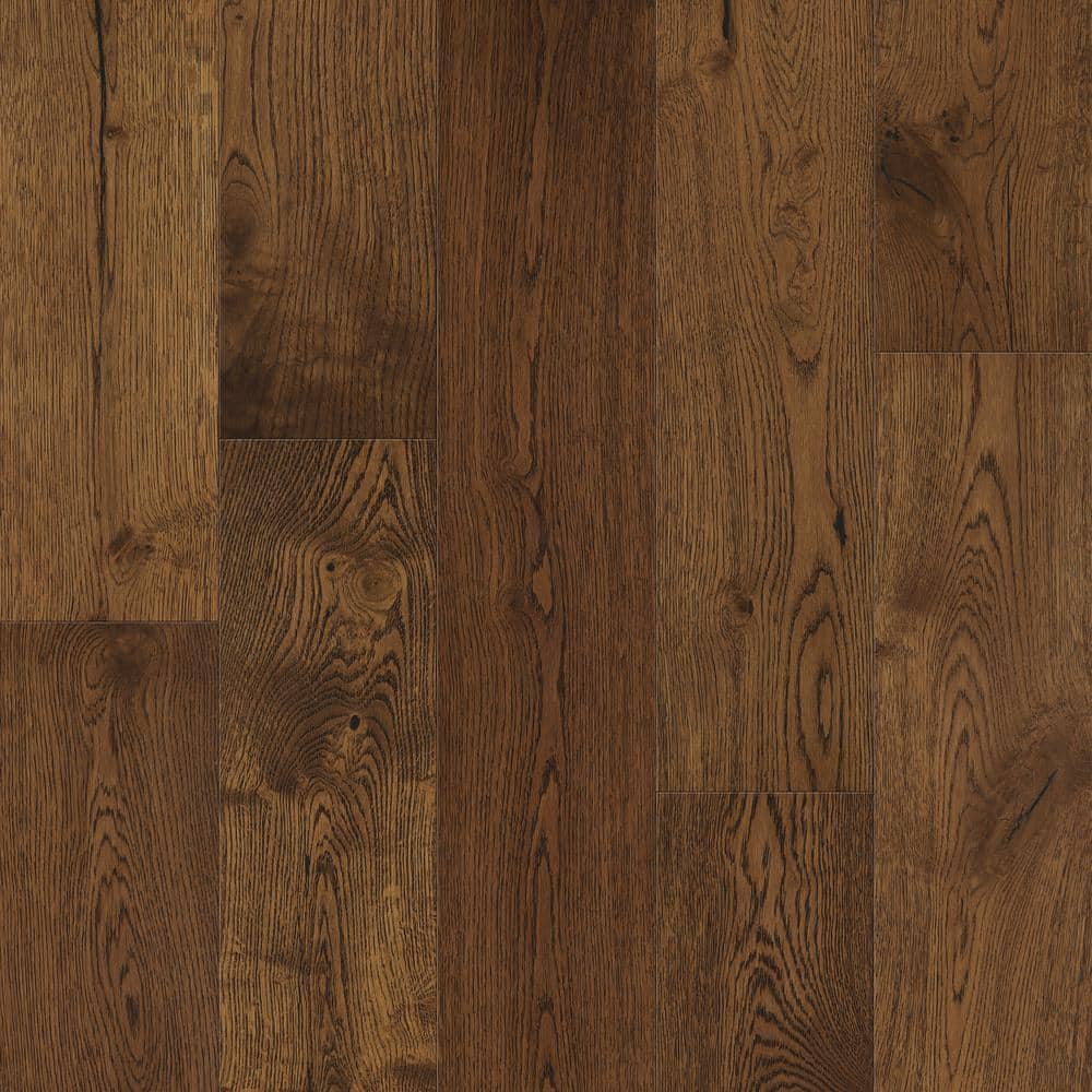 Sure+ Gingerbread Oak White Oak 1/4 in. T x 6.5 in. W Click Lock Wire Brushed Engineered Hardwood Flooring (21.7 sq.ft./case)