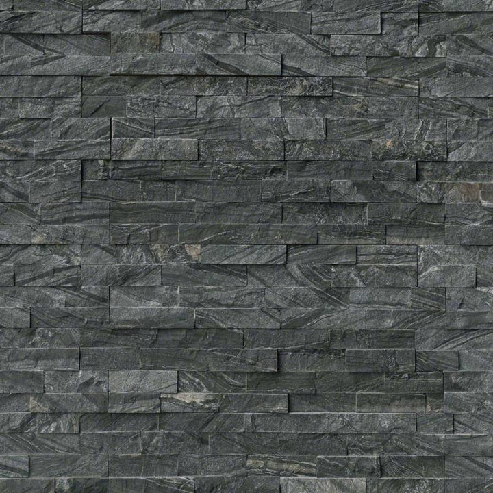 MSI Glacial Black Ledger Panel 6 in. x 24 in. Natural Marble Wall Tile (6 sq. ft. / case)