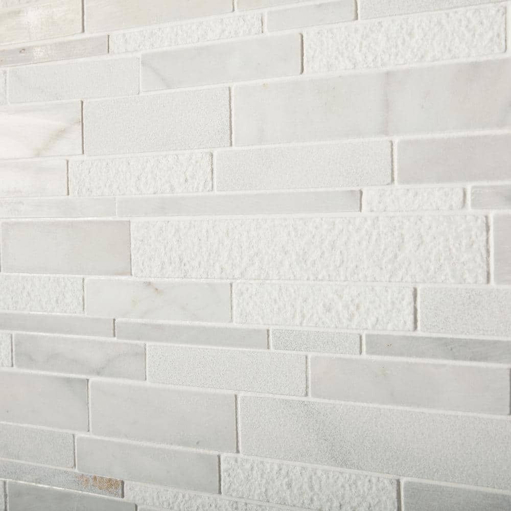Daltile Stone Decor Glacier 12 in. x 14 in. x 10 mm Marble Linear Mosaic Floor and Wall Tile (1 sq. ft./ piece)