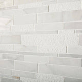 Daltile Stone Decor Glacier 12 in. x 14 in. x 10 mm Marble Linear Mosaic Floor and Wall Tile (1 sq. ft. per piece)