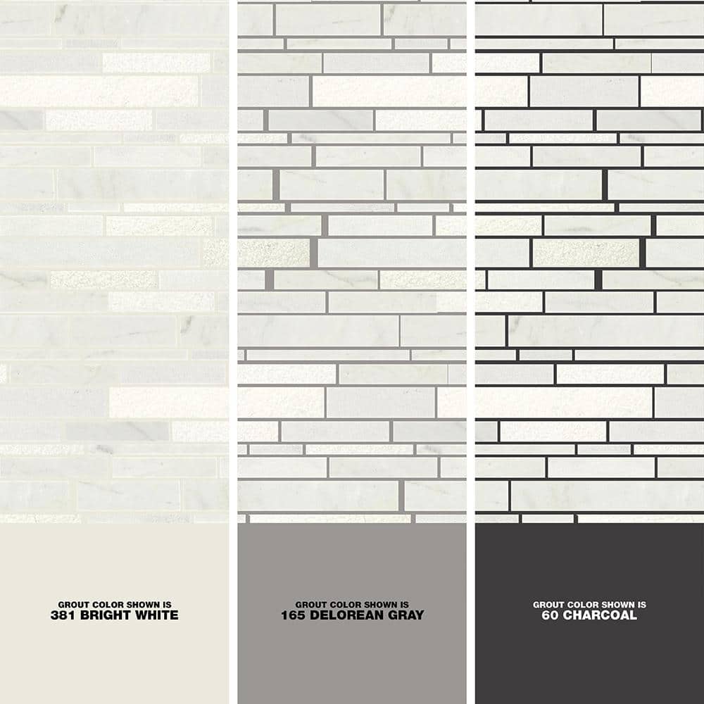 Daltile Stone Decor Glacier 12 in. x 14 in. x 10 mm Marble Linear Mosaic Floor and Wall Tile (1 sq. ft./Each)