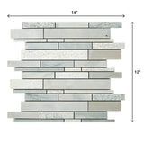 Daltile Stone Decor Glacier 12 in. x 14 in. x 10 mm Marble Linear Mosaic Floor and Wall Tile (1 sq. ft./ piece)