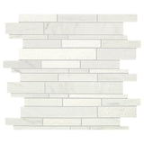 Daltile Stone Decor Glacier 12 in. x 14 in. x 10 mm Marble Linear Mosaic Floor and Wall Tile (1 sq. ft./ piece)