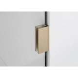 Glass Warehouse Illume 56.25 in. W x 78 in. H Wall Hinged Frameless Shower Door in Brushed Bronze with Clear Glass