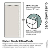 Glass Warehouse Illume 56.25 in. W x 78 in. H Wall Hinged Frameless Shower Door in Brushed Bronze with Clear Glass