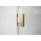 Glass Warehouse Illume 56.25 in. W x 78 in. H Wall Hinged Frameless Shower Door in Brushed Bronze with Clear Glass