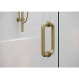 Glass Warehouse Illume 56.25 in. W x 78 in. H Wall Hinged Frameless Shower Door in Brushed Bronze with Clear Glass
