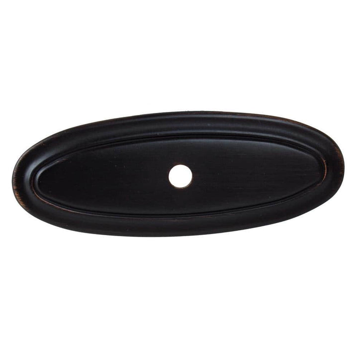 GlideRite 3 in. Oil Rubbed Bronze Classic Thin Oblong Cabinet Knob Backplate (10-Pack)